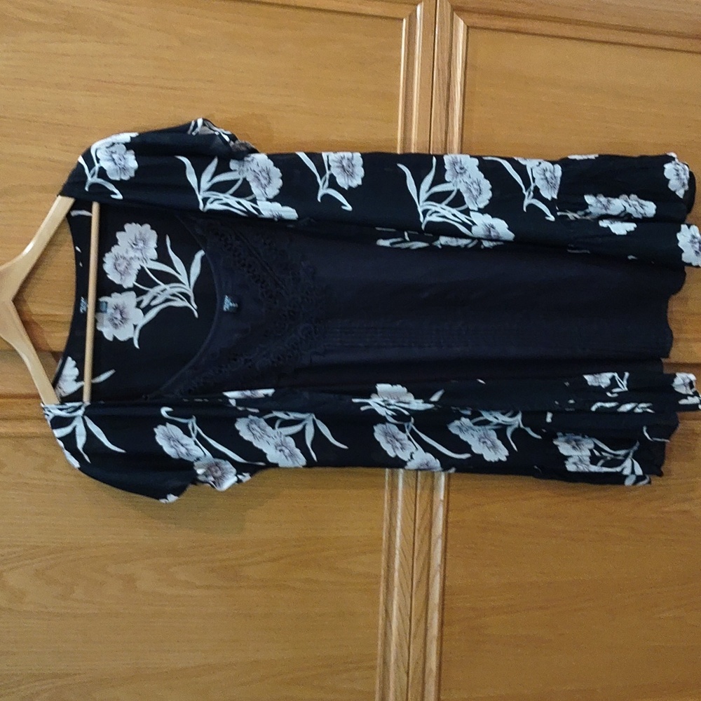 Volcum Womens 2pc Slipinslide Dress Black/ Cream Floral Size M